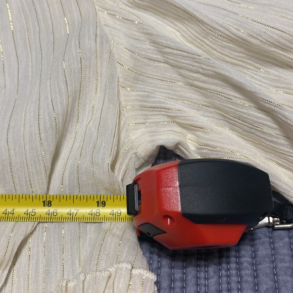 NWT Network Mini Dress, Size 38 EU M-10 US Color ivory-metallic gold stripes - Picture 13 of 13